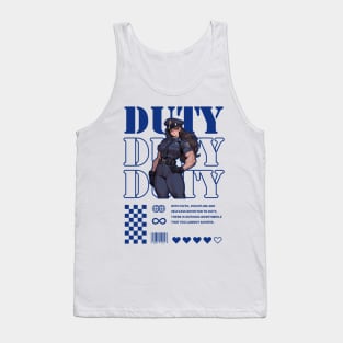 Muscular Policewoman Graphic Design | DUTY Tank Top